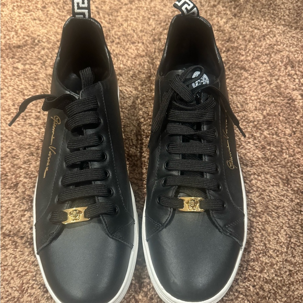 Versace Black and Gold Men's Sneakers